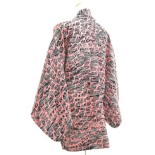 Load image into Gallery viewer, Haori Jacket Vintage(1950-1980) Black Reddish Pink Crane Birds Silk #10948F2
