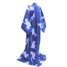 Load image into Gallery viewer, Yukata Vintage(1950-1980) Blue Butterfly Cotton #10480A5
