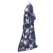 Load image into Gallery viewer, Yukata Navy Butterfly Cotton #11102B1
