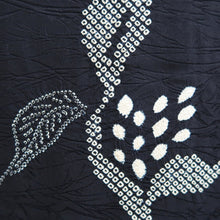 Load image into Gallery viewer, Haori Jacket Vintage(1950-1980) Black Shibori Leaves Silk #9996C2
