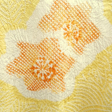 Load image into Gallery viewer, Haori Jacket Light Yellow Full Shibori Flower Wave Silk #10927F1
