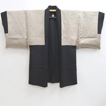 Load image into Gallery viewer, Men's Haori Vintage(1950-1980) Black Landscape Habutae Silk #10643C4

