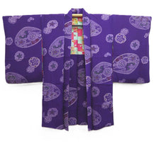 Load image into Gallery viewer, Haori Jacket Vintage(1950-1980) Purple Plum blossom Silk #10697D1
