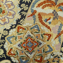 Load image into Gallery viewer, Fukuro Obi Gold Wave Phoenix Silk BB267V5

