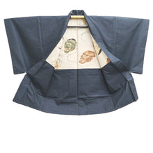 Load image into Gallery viewer, Men&#39;s Haori Vintage(1950-1980) Blue Black Hannya Mask Silk #10441A3
