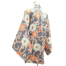 Load image into Gallery viewer, Haori Jacket Gray Full Shibori Chrysanthemum Silk #10718D2
