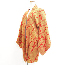 Load image into Gallery viewer, Haori Jacket Vintage(1950-1980) Yellow Vermillion Full Shibori Tree Silk #10958F2
