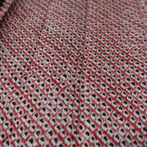 KK1394B7 Silk Kimono Fabric Vintage(1950-1980) Shibori Red 83.1x11.8in(211x30cm)