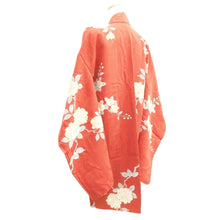 Load image into Gallery viewer, Haori Jacket Vintage(1920-1950) Vermillion Floral pattern Silk #11047A3
