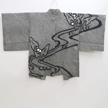 Load image into Gallery viewer, Haori Jacket Vintage(1950-1980) Black Shibori Ryusui Silk #9886B3
