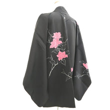 Load image into Gallery viewer, Haori Jacket Black Flower Branch Silk #10818E1
