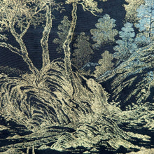 Load image into Gallery viewer, Haori Jacket Vintage(1950-1980) Black Gold Silver Landscape Mountain Silk #10827E2
