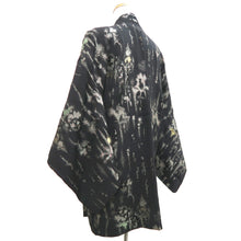 Load image into Gallery viewer, Haori Jacket Vintage(1950-1980) Black Abstract art Silk #9774A4
