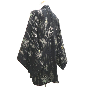 Haori Jacket Vintage(1950-1980) Black Abstract art Silk #9774A4