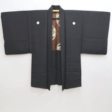 Load image into Gallery viewer, Men&#39;s Haori Vintage(1950-1980) Black Montsuki Habutae Dragon Tiger Silk #9822B1
