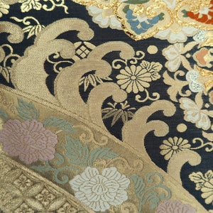 Fukuro Obi Gold Wave Phoenix Silk BB267V5