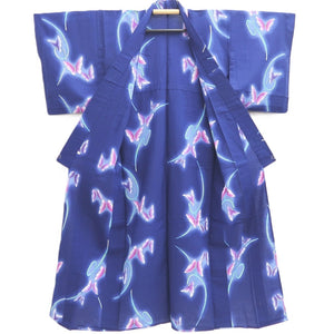 Yukata Vintage(1950-1980) Blue Butterfly Cotton #10480A5