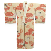 Load image into Gallery viewer, Juban Vintage(1950-1980) Cream white Crane Birds Silk #10508B1
