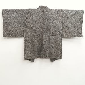 Haori Jacket Vintage(1950-1980) Black Red Full Shibori Red eye Silk #10206E1