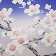 Load image into Gallery viewer, Kimono Blue Pale Pink Sakura Branch Hand painted Silk #9660J2
