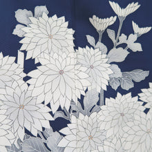 Load image into Gallery viewer, Kimono Vintage(1950-1980) Blue Chrysanthemum Tall Silk #9949B5
