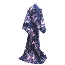 Load image into Gallery viewer, Yukata Midnight blue Butterfly Cotton #10752D3
