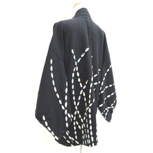 Load image into Gallery viewer, Haori Jacket Vintage(1950-1980) Black Shibori Botanical Silk #10937F1
