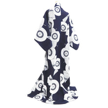 Load image into Gallery viewer, Yukata Vintage(1950-1980) Navy White Bangasa Umbrella Cotton #10489B1
