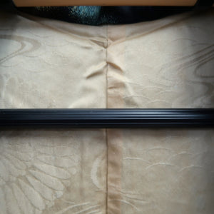 Haori Jacket Vintage(1950-1980) Black Gold Cloud Silk #10130D3