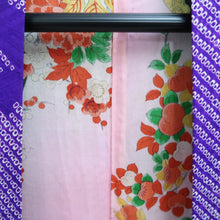 Load image into Gallery viewer, Haori Jacket Vintage(1920-1950) Blueish Purple Shibori Leaves Silk #11057A3
