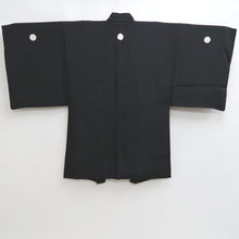 Load image into Gallery viewer, Men&#39;s Haori Vintage(1950-1980) Black Habutae Cherry Blossom Silk #9985C2
