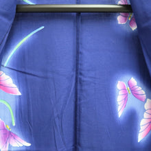 Load image into Gallery viewer, Yukata Vintage(1950-1980) Blue Butterfly Cotton #10480A5
