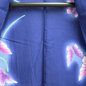 Yukata Vintage(1950-1980) Blue Butterfly Cotton #10480A5