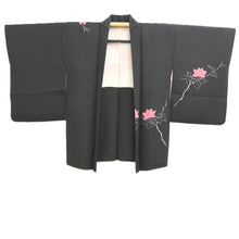 Load image into Gallery viewer, Haori Jacket Black Flower Branch Silk #10818E1
