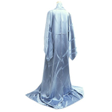 Load image into Gallery viewer, Kimono Grayish Blue Ribbon Silk #10537B3
