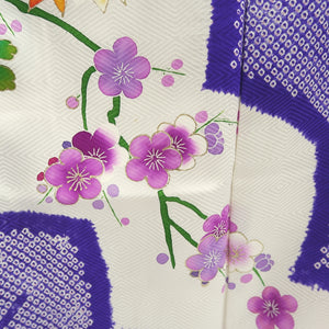 Furisode Purple Peony Ume Kiku Silk #9700J5