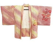 Load image into Gallery viewer, Haori Jacket Red Yellow Full Shibori Flower Silk #10839E2
