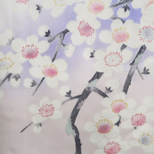 Load image into Gallery viewer, Kimono Blue Pale Pink Sakura Branch Hand painted Silk #9660J2
