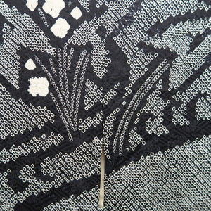 Haori Jacket Vintage(1950-1980) Black Shibori Ryusui Silk #9886B3