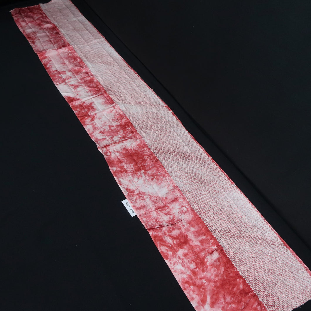 KK1395B8 Silk Kimono Fabric Vintage(1950-1980) Shibori Red 78.3x12.6in(199x32cm)