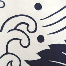 Load image into Gallery viewer, Yukata Vintage(1950-1980) White Navy Fish Wave Cotton #9915B4
