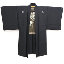 Load image into Gallery viewer, Men&#39;s Haori Vintage(1950-1980) Black Landscape Silk #10287E4
