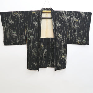 Haori Jacket Vintage(1950-1980) Black Abstract art Silk #9774A4