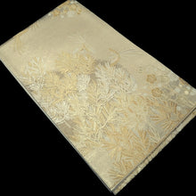 Load image into Gallery viewer, Fukuro Obi Gold Silver Bird Plum blossom Pine Tree Silk BB308V8
