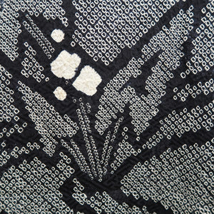 Haori Jacket Vintage(1950-1980) Black Shibori Ryusui Silk #9886B3