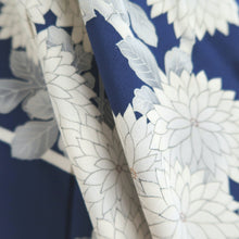 Load image into Gallery viewer, Kimono Vintage(1950-1980) Blue Chrysanthemum Tall Silk #9949B5
