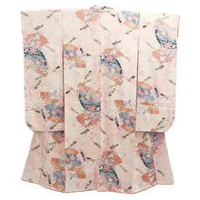 Load image into Gallery viewer, Furisode Pink Folding Fan Plum blossom Bird Silk #11085A5
