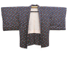 Load image into Gallery viewer, Haori Jacket Navy Shibori Silk #10728D2
