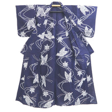 Load image into Gallery viewer, Yukata Navy Butterfly Cotton #11102B1

