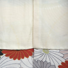 Load image into Gallery viewer, Haori Jacket Vintage(1950-1980) White Black Red Chrysanthemum Silk #10588C1
